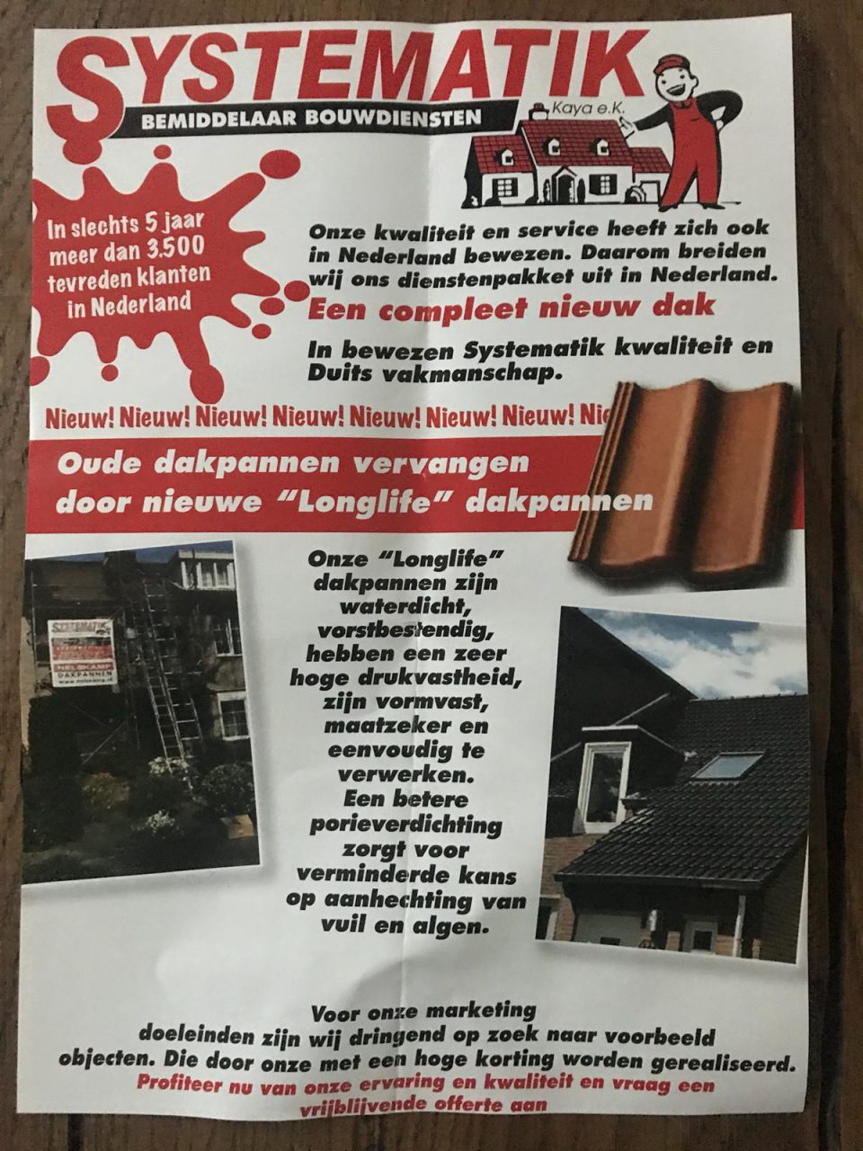 Rectificatie: verdachte klusjesmannen