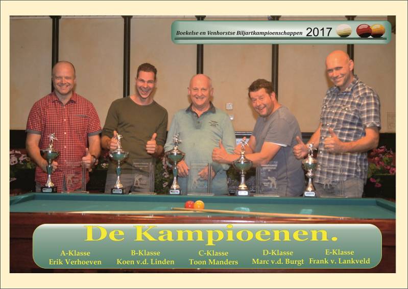 Biljart kampioenschappen 7 t/m 14 oktober