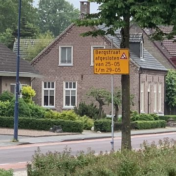 Bergstraat afgesloten van 25 tot en met 29 mei