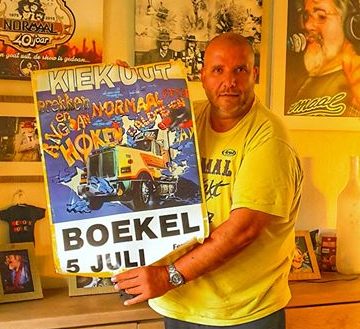 Originele poster van afgeblazen Boekels optreden Normaal (1986)