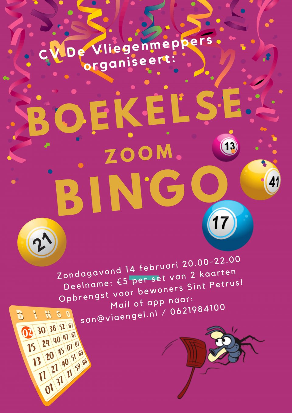 Zoom bingo bij C.v. de Vliegenmeppers