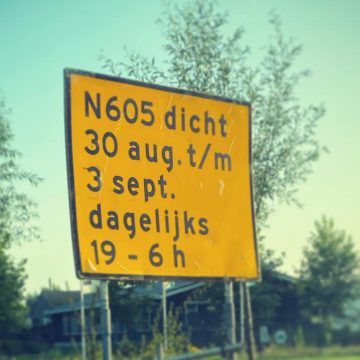 Avondafsluiting N605 tussen Gemert en Boekel