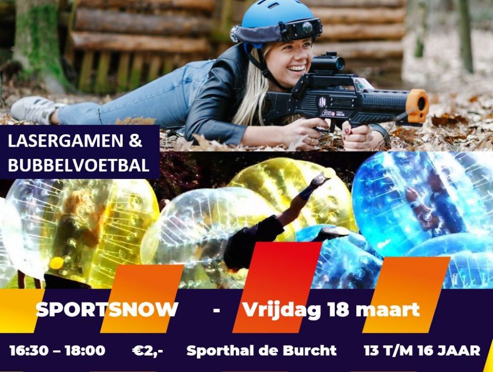 SPORTS NOW Lasergamen en Bubblevoetbal! Wie doet er mee?!