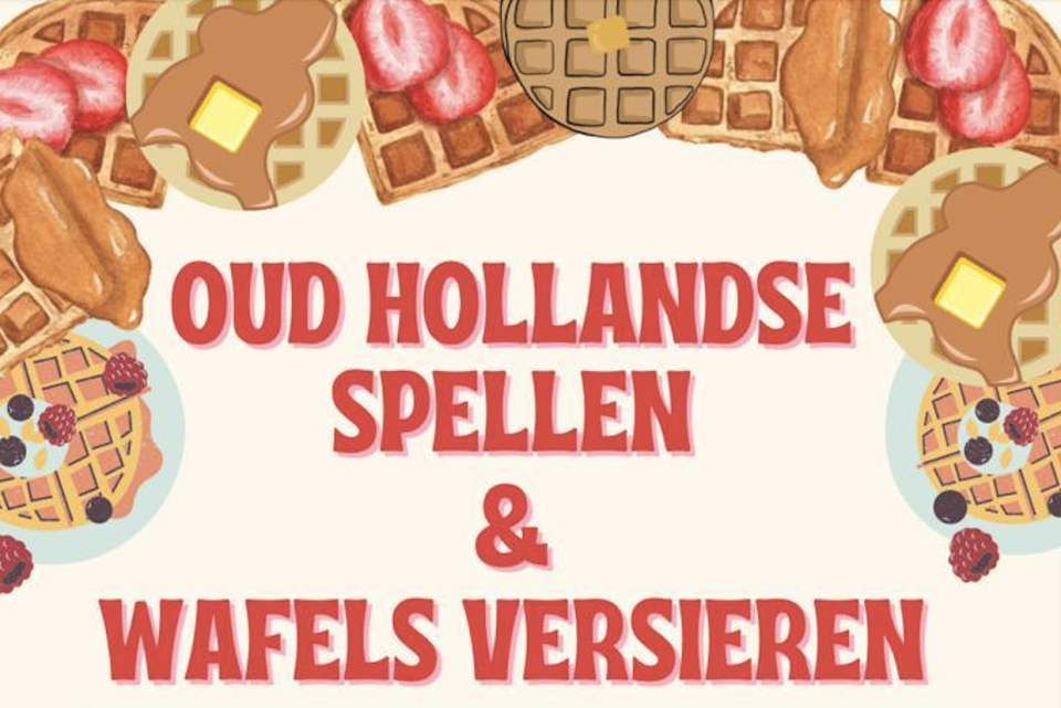 Oud Hollandse spellen en wafels versieren in de Basement