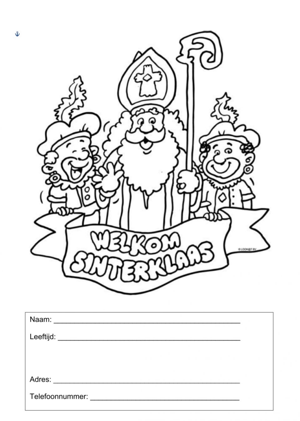 Kleurwedstrijd Sinterklaas