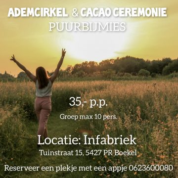 Ademcirkel en Cacao ceremonie bij Infabriek