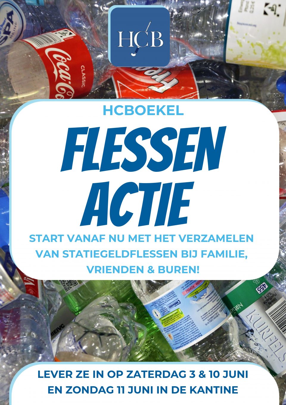 Statiegeldflessen actie Hockeyclub Boekel