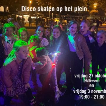 Vrijdag 27 oktober en vrijdag 3 november is er weer disco skate op het plein!