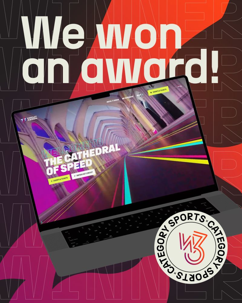 Flying Kiwi wint W3 Award voor creatieve bijdrage aan TT Circuit Assen website