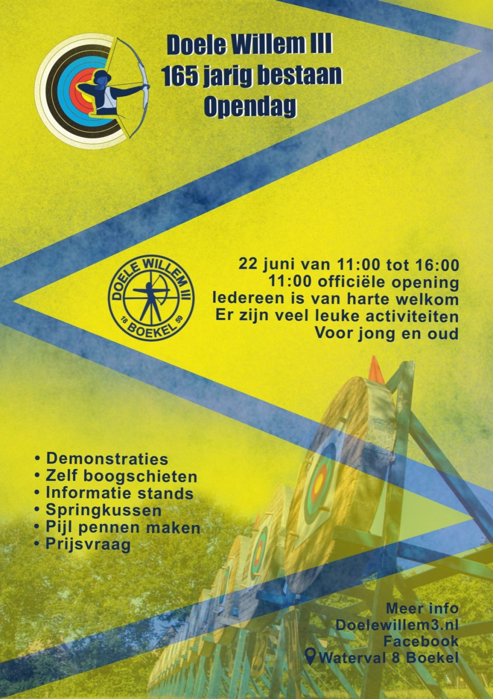 Open dag, handboogvereniging Doele Willem III Boekel, 165 jaar