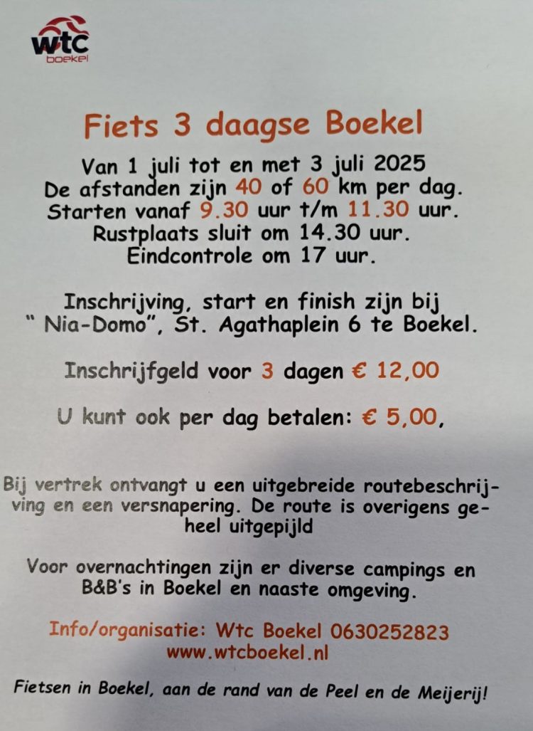 Fiets3Daagse WTC Boekel