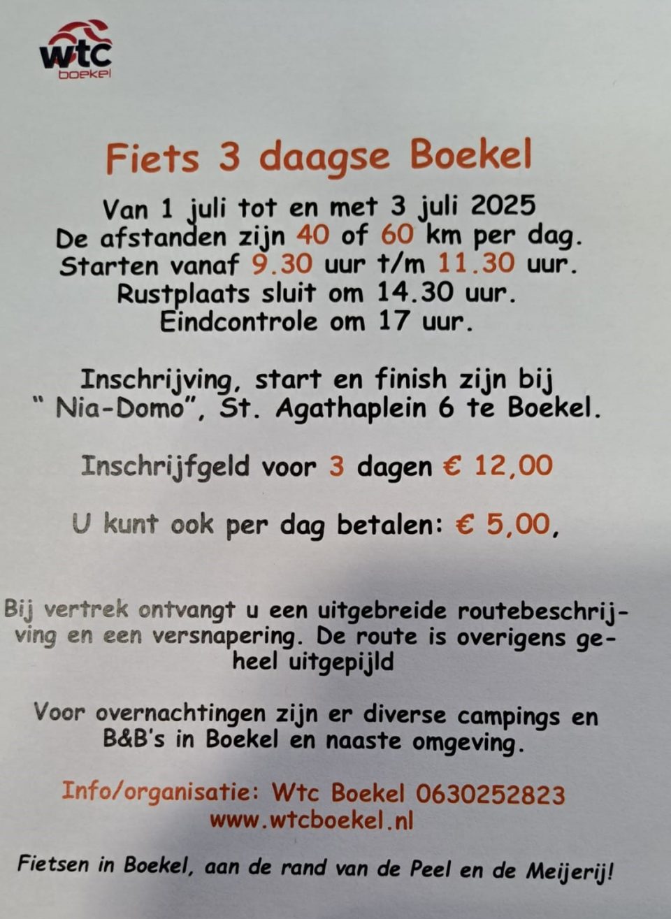 Fiets3Daagse WTC Boekel