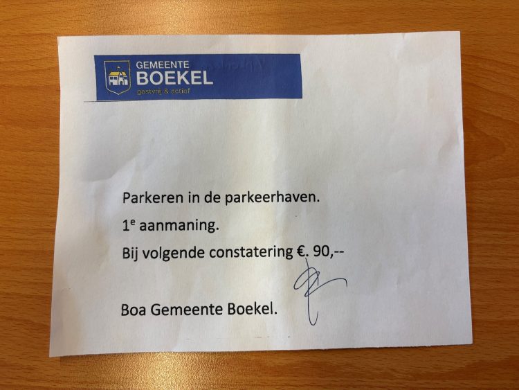 Valse bekeuringen uitgedeeld in Boekel