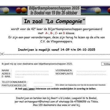 Biljartkampioenschappen Boekel en Venhorst