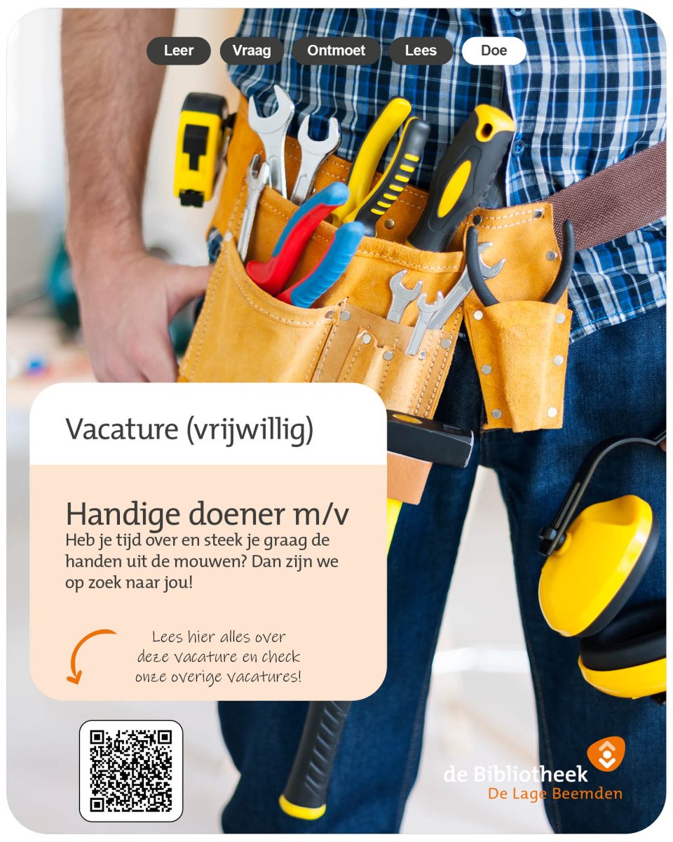 Vrijwillige klusser (m/v) gezocht