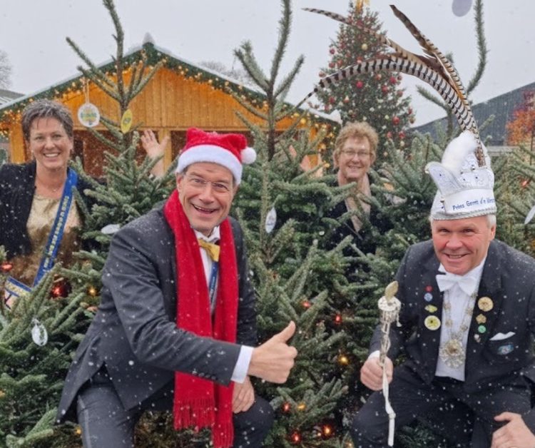 Kerstbomenverkoop op het plein