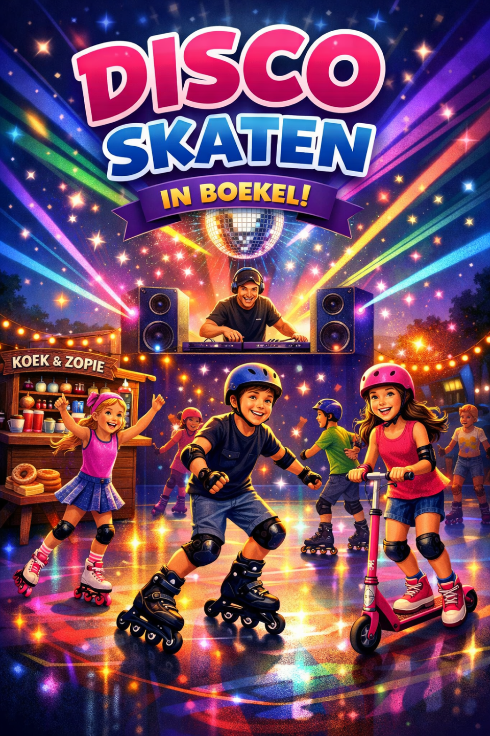 Disco skaten op het Sint Agathaplein