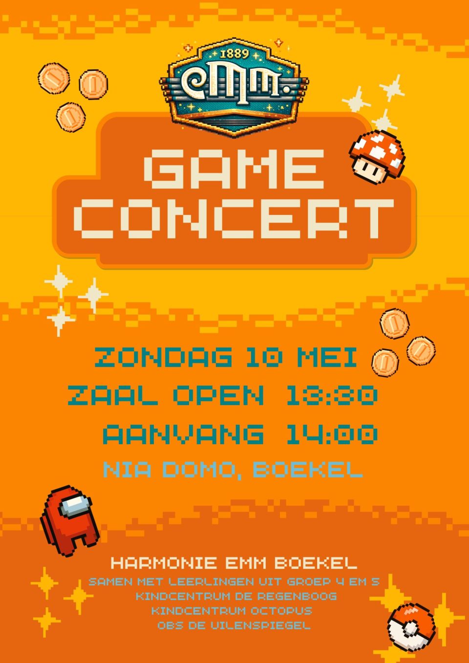 Gameconcert Harmonie EMM in samenwerking met schoolleerlingen