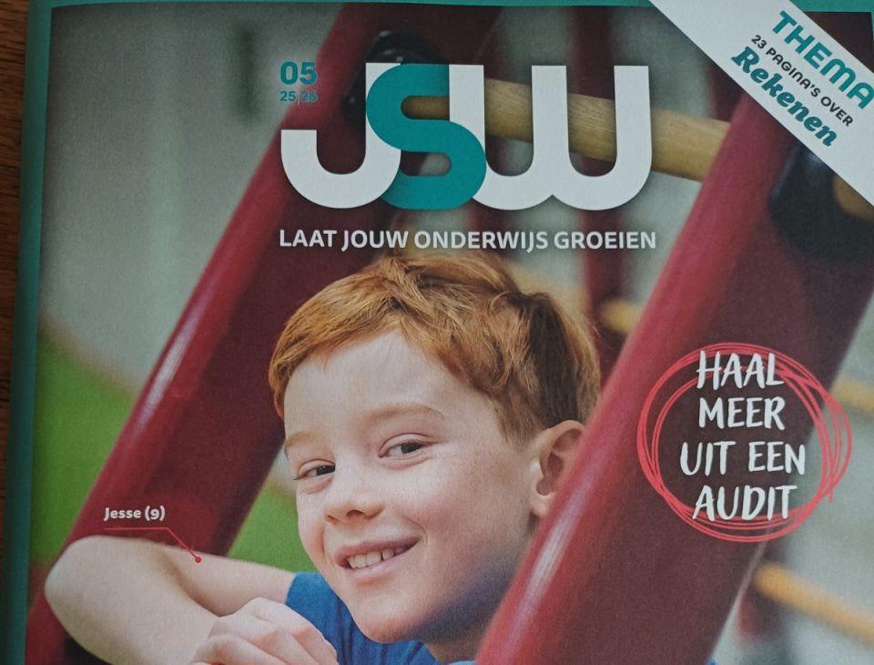 Op de cover bij Vakblad JSW (Jeugd in School en Wereld)