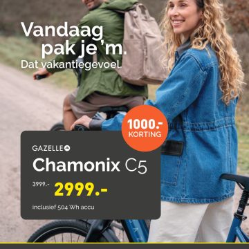 Gazelle Chamonix C5 actie bij Bike Totaal Van Sleeuwen